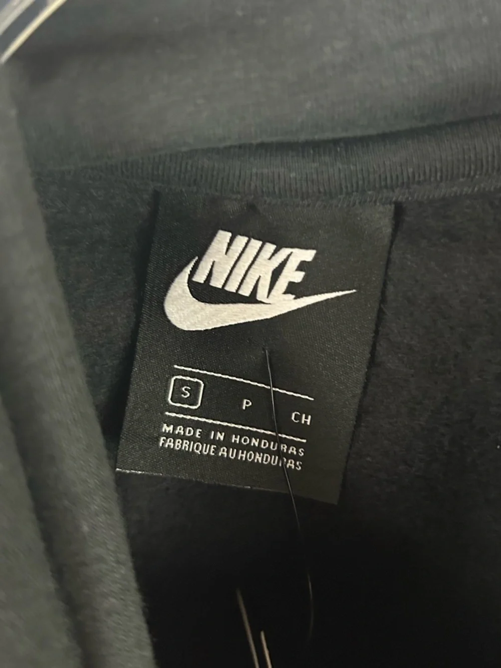 NEW Nike Black Pullover Hoodie with White Swoosh Logo Men's Small - Picture 3 of 5